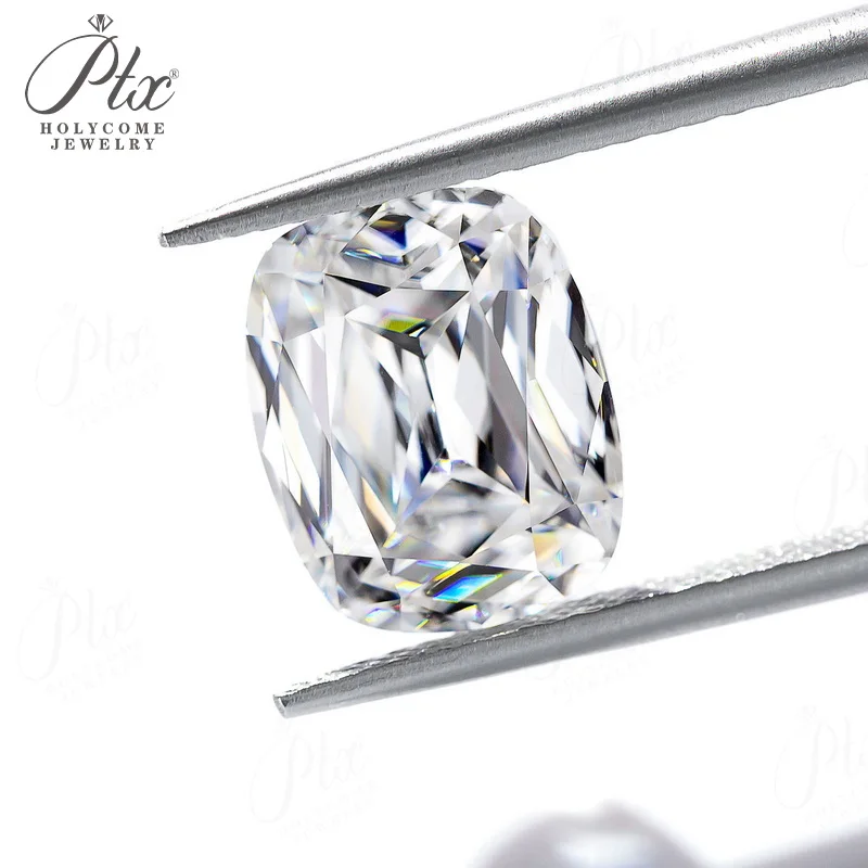 

Moissanite Loose Diamond Special Cross Cut Cushion Shape D Color VVS1 Clarity Wholesale GRA Certificate for Jewelry Making Beads