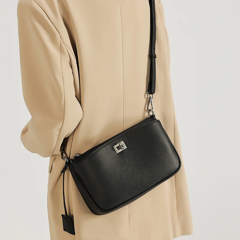 

Women's Cow Leather Shoulder Bags Ladies Natural Cowhide Fashion Retro Handbags Female Designer Luxury Crossbody Bag for Lady