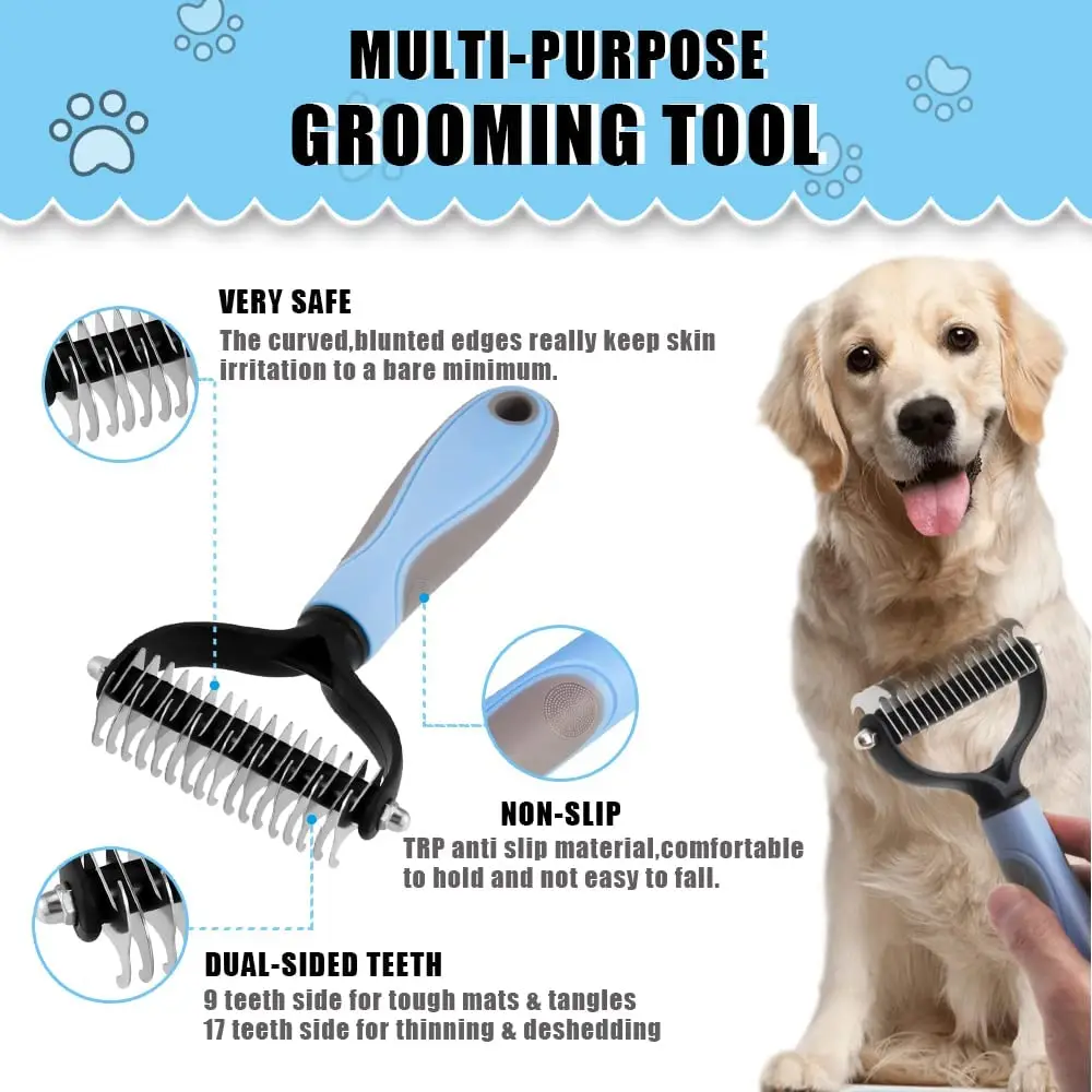 2/1PC Pet Double-Sided Comb Dog Cat Hair Removal Floating Hair Beauty Pet Dog Cleaning Trimming Brush matted Long Hair Curly Pet