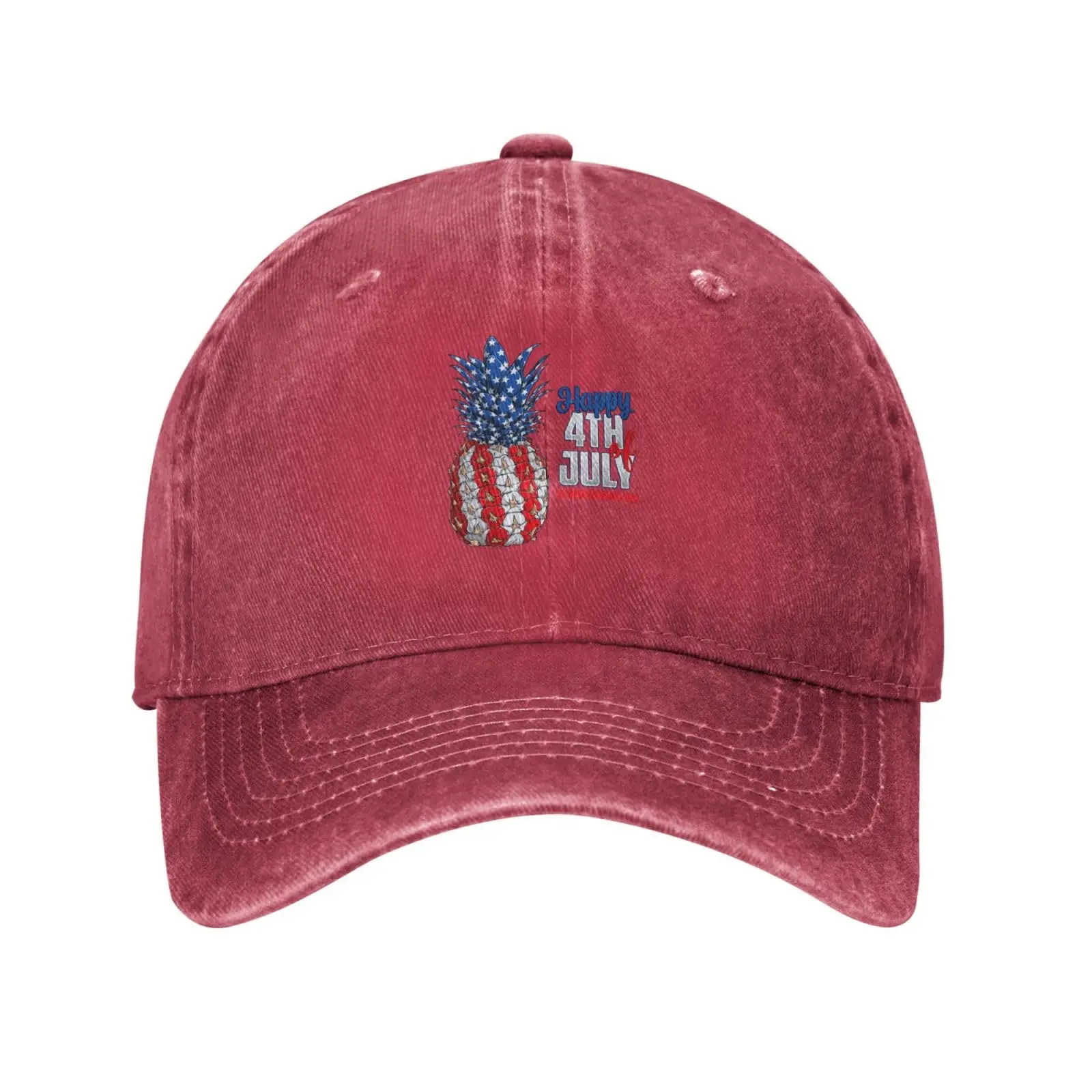 Topi bisbol nanas bendera Amerika Pria Wanita, topi koboi Vintage, topi matahari Trucker