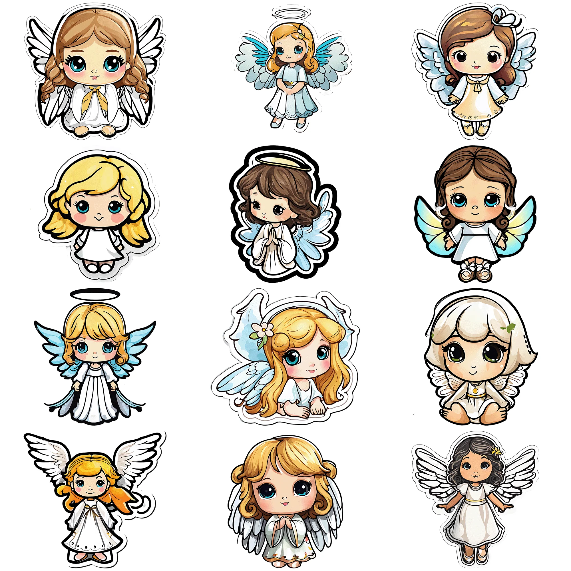 50 pieces of cute little angel stickers Create a Unique Style with 50 Pieces of Colorful Stickers