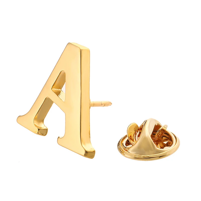 Classic Men's and Women's Brooches A-Z Letter Initial Lapel Pin Coat Badge Hat Scarf Shirt Accessories Jewelry Gifts Wholesale