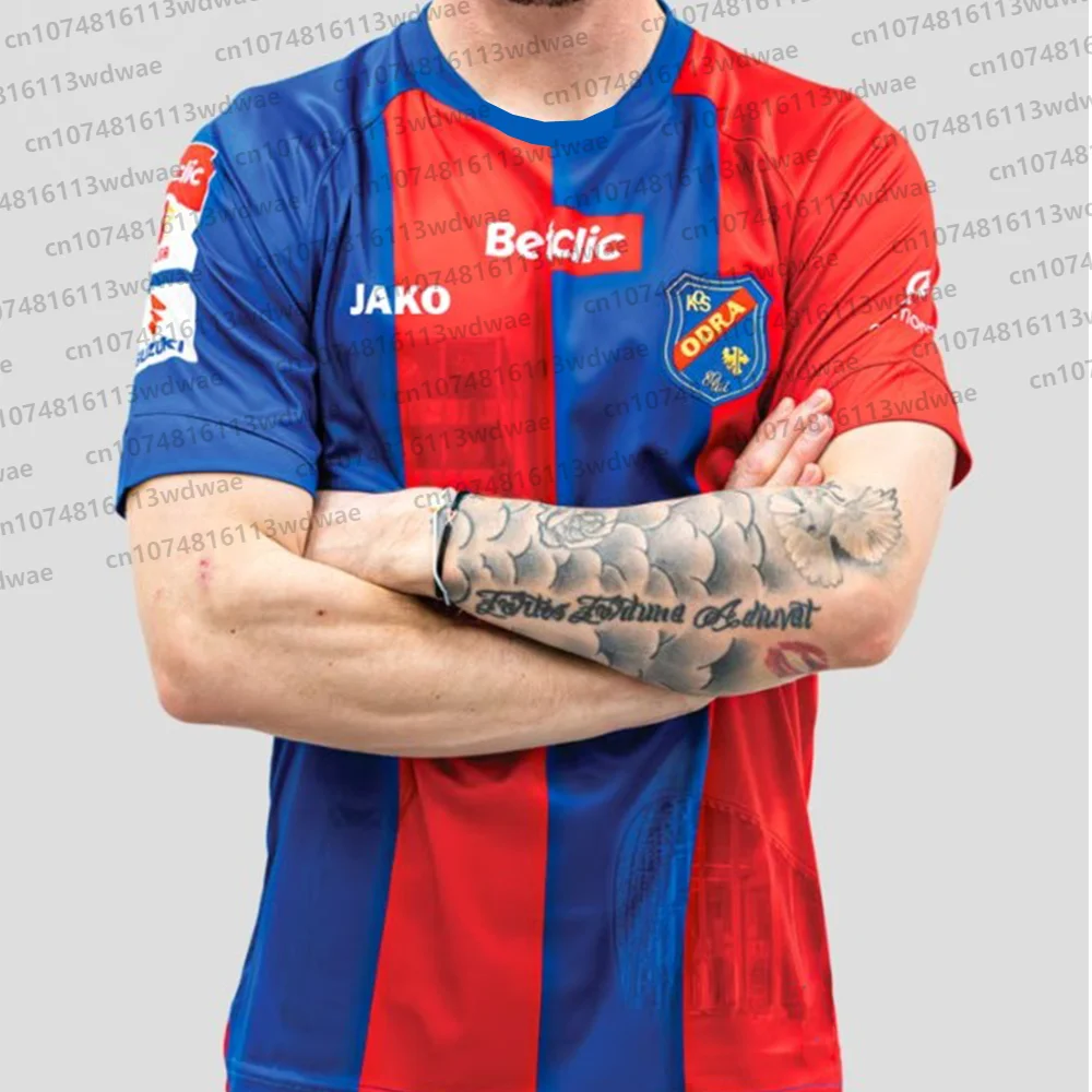 

25-26 New Polish Football Men Football Jersey Poland Quick Drying Odra Opole Jersey Kit Men Polska Football KID Jersey Kits
