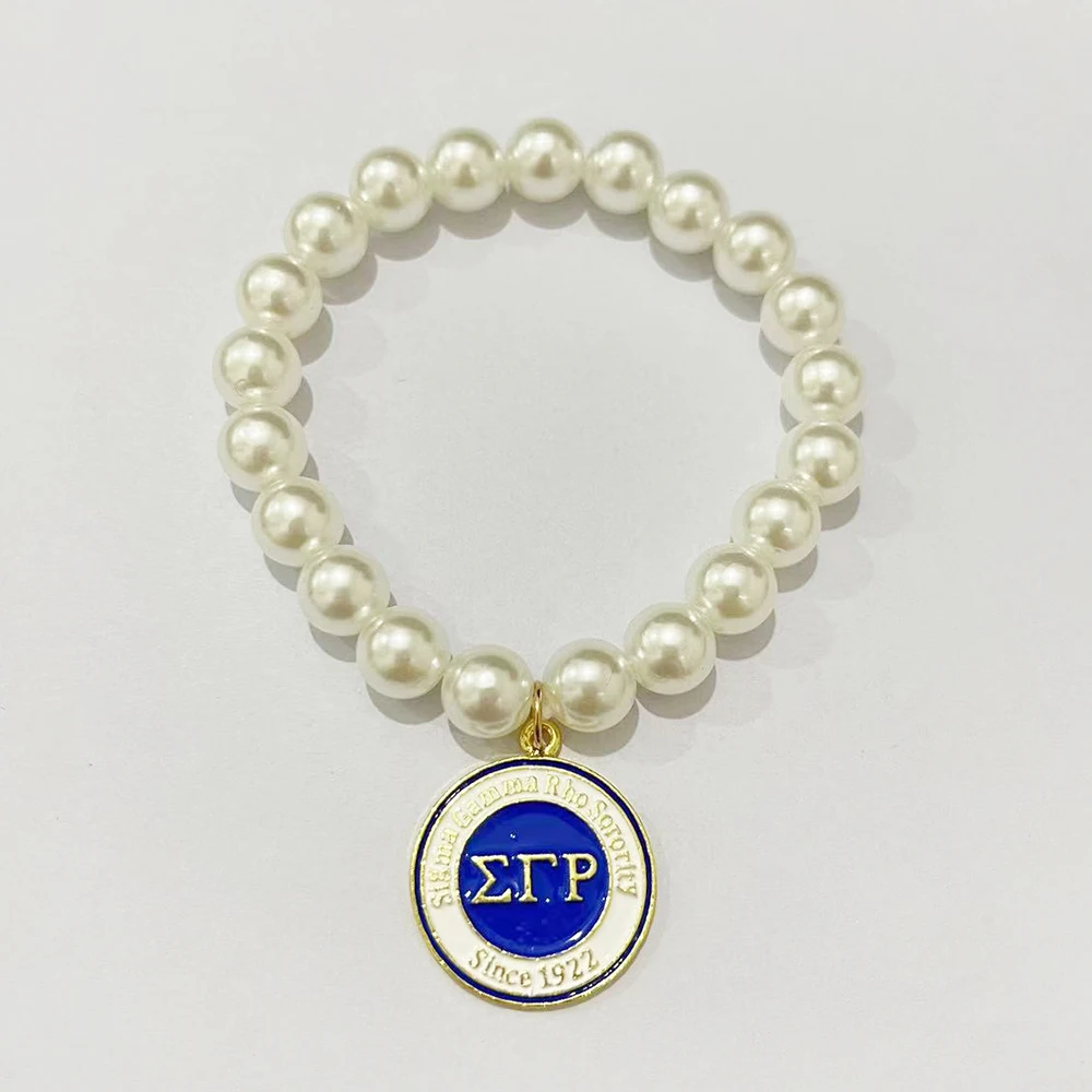 5pcs Sigma Gamma Rho Greek Letter Shield Pendant Bracelet