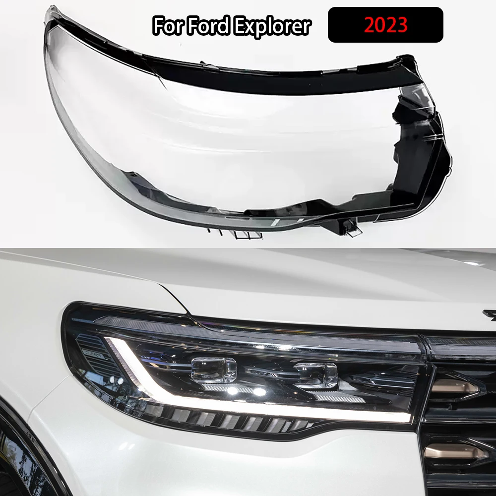 

For Ford Explorer 2023 Front Headlamp Cover Lamp Shade Headlight Shell Lens Plexiglass Replace Original Lampshade