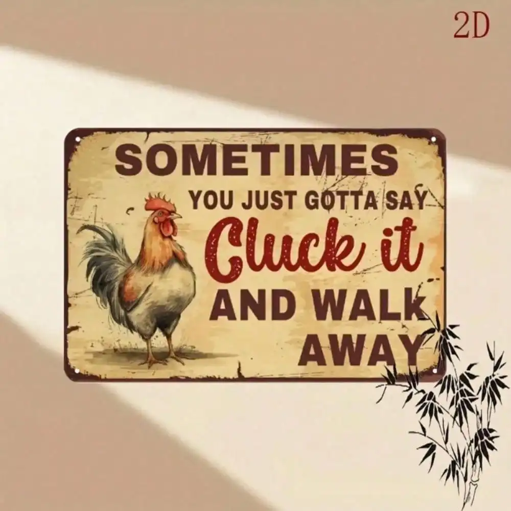 Vintage Chicken Metal Sign - 