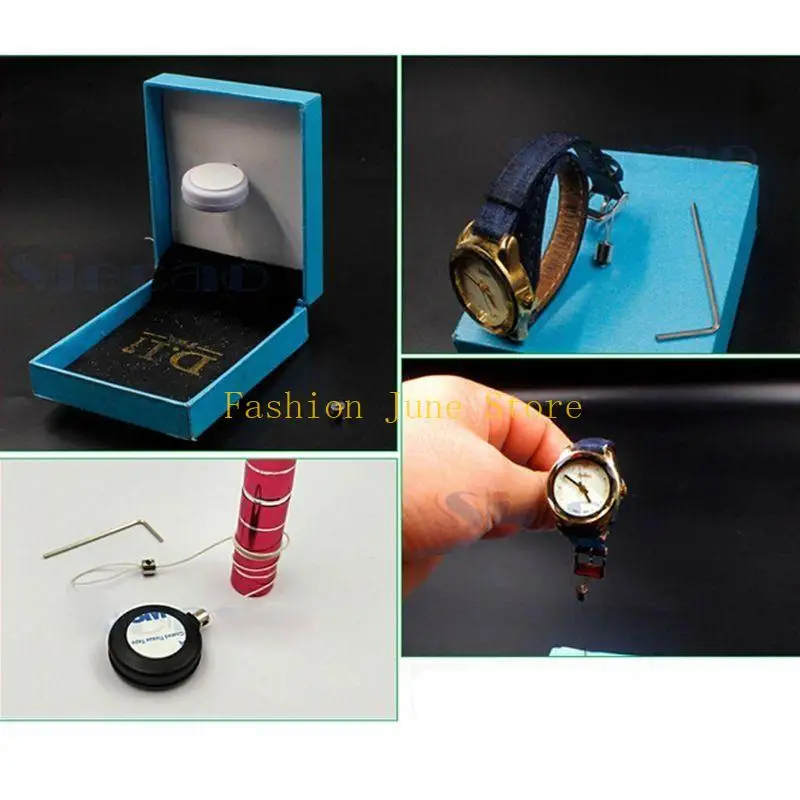 Round Box Holder Wire Lock Box Luggage Lock Travel Combination Lock Retractable Steel Cable Wire Lock Box for Watch