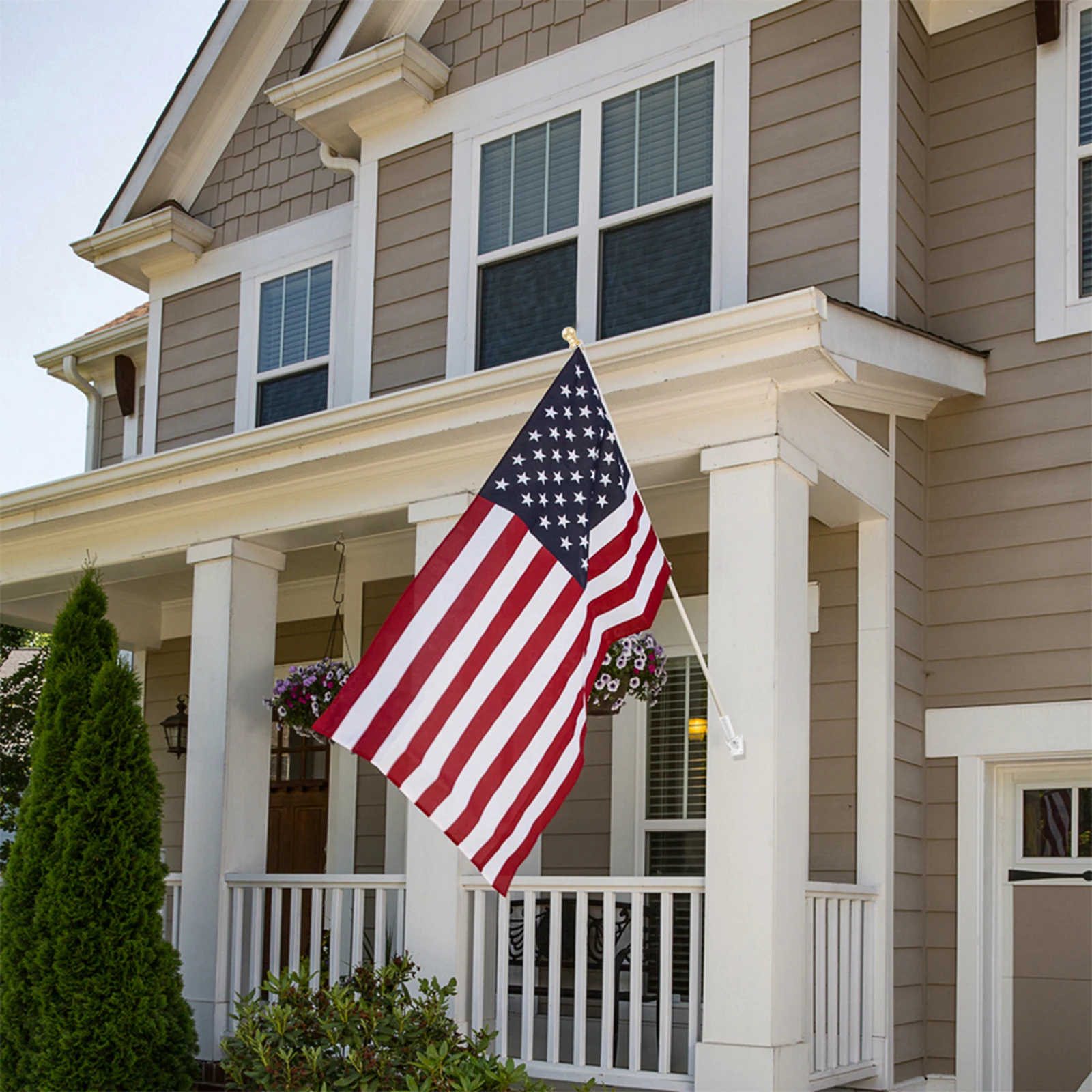 

3x5 FT 210D Polyester American Flag, Embroidered Stars, Sewn Stripes, Brass Grommets US Flag Outdoor USA Flags