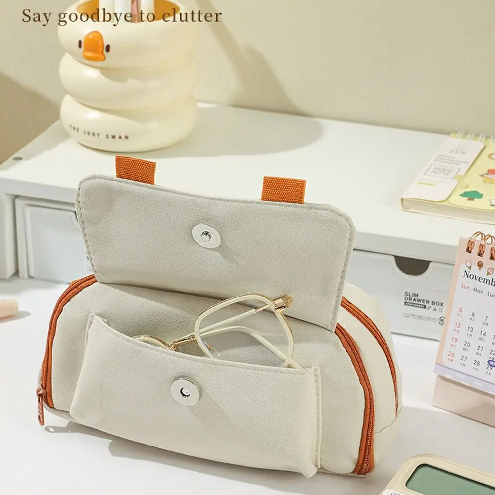 Astuccio per matite modello cane cartone animato Borsa per cancelleria multistrato di grande capacità Borsa di stoccaggio multifunzionale portatile