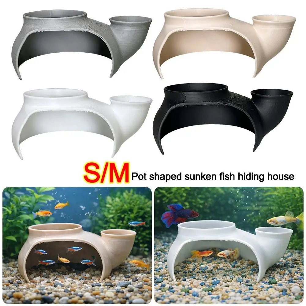 Pot-shaped Aquarium Submerged Tunnel Curve Under Gravel Tunnel Aquarium Decoration Cave Fish Tank Decoration