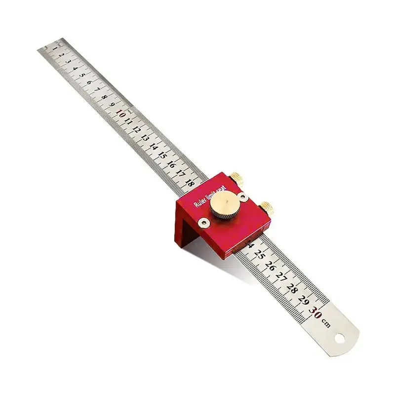 30cm Scribing Ruler with 90 Degrees Scale High Precision Measuring and Marking Gauge Woodworking Essential Tool