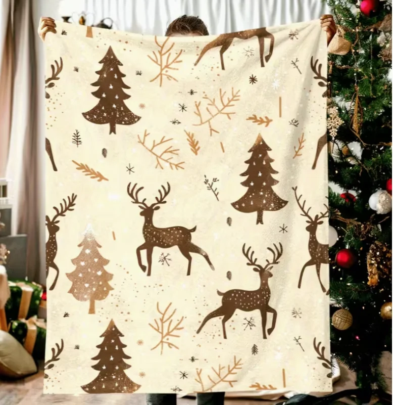 Cobertor de Natal com Estampa  - Christmas Throw Blanket avaliação e preço
