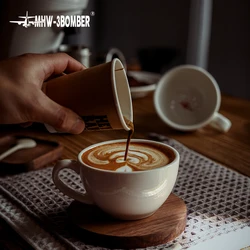 MHW-3BOMBER 280ml Espresso Tasse Untertasse & Löffel Keramik Tee becher Set Home Küche Zubehör Weihnachts geschenke für Kaffee liebhaber