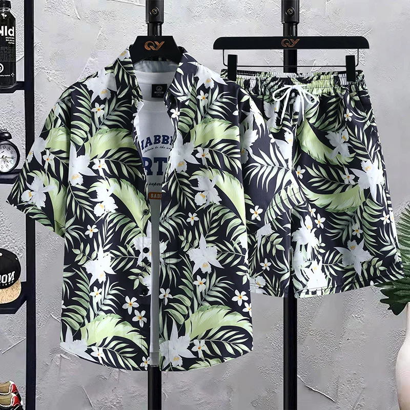 

Men's Casual 2-Piece Sportswear Set Streetwear Fashion Tracksuit T-shirts and Shorts Beachwear Summer Sweatshirt T-shirts Sets