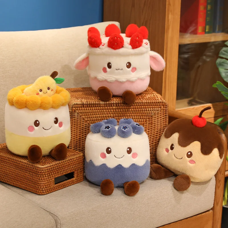 Cute Cake Plush Toy Strawberry,Blueberry,Mango Dessert Stuffed Animal Soft Kawaii Pillow Doll for Kids,Cute Huggable Gift view 3