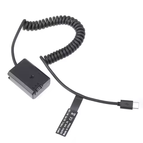USB Type-C Power Adapter Cable Decoded NP-FW50 Dummy Battery for Sony ZV-E10 A7 A7R A6500 DSC-RX10 A33 A35 A37 A55 Camera