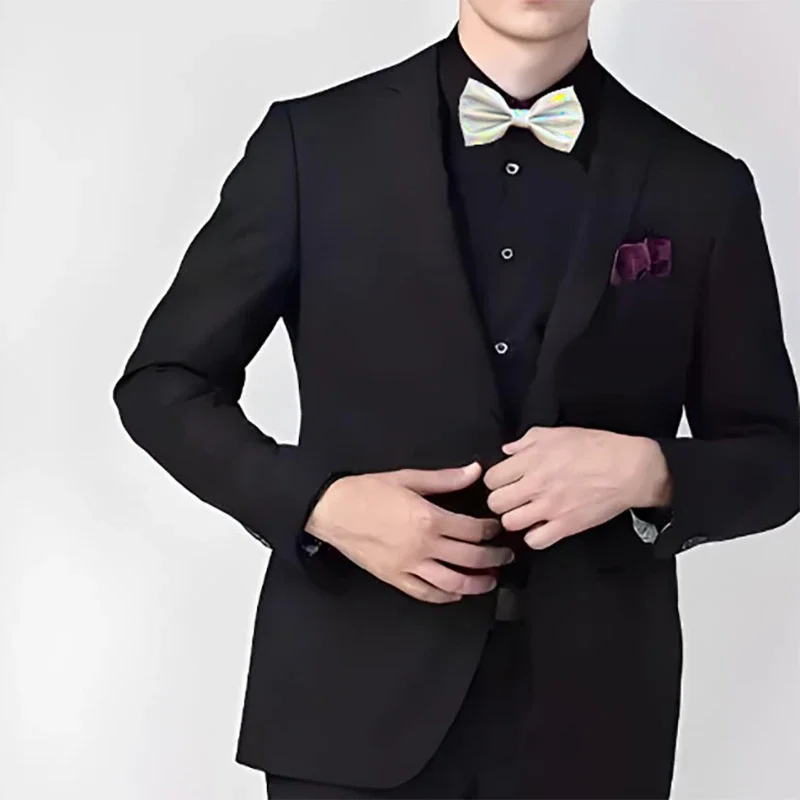 Thiết Kế Độc Quyền Thời Trang Vàng Da Pu Chỉ Cao Cấp Thắt Nơ Sáng Hộp Đêm Bowtie Quà Tặng Cho Nam Giới Phụ Kiện