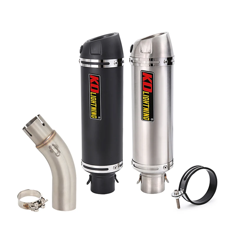 For VOGE Q250 2023 Slip On Motorcycle Exhaust Muffler Mid Link Pipe Stainless Steel/Matte Real Carbon Fiber With DB Killer