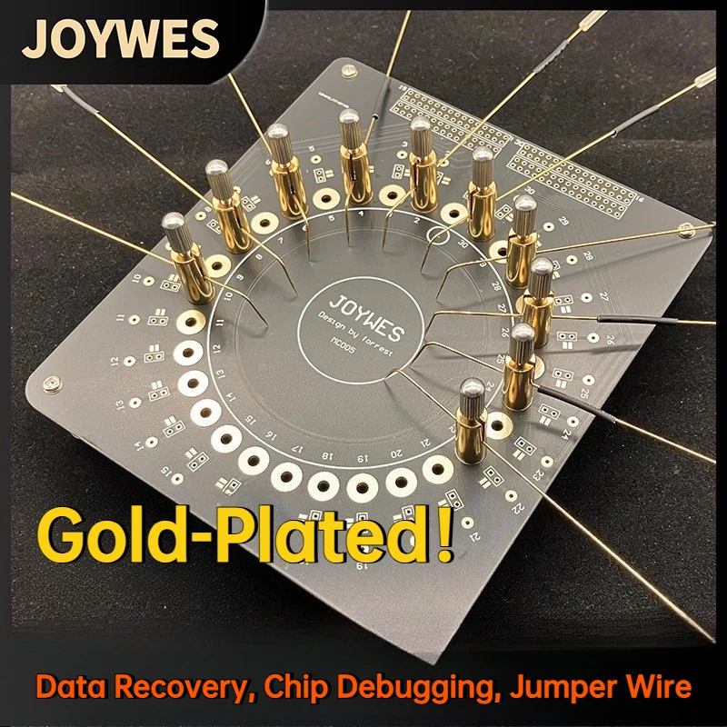 Gold-Plated Memory Card Data Recovery PC3000FE SD Card Jumper Wires, PC3000 FE Chip, and SSD Electronic Testing Timing