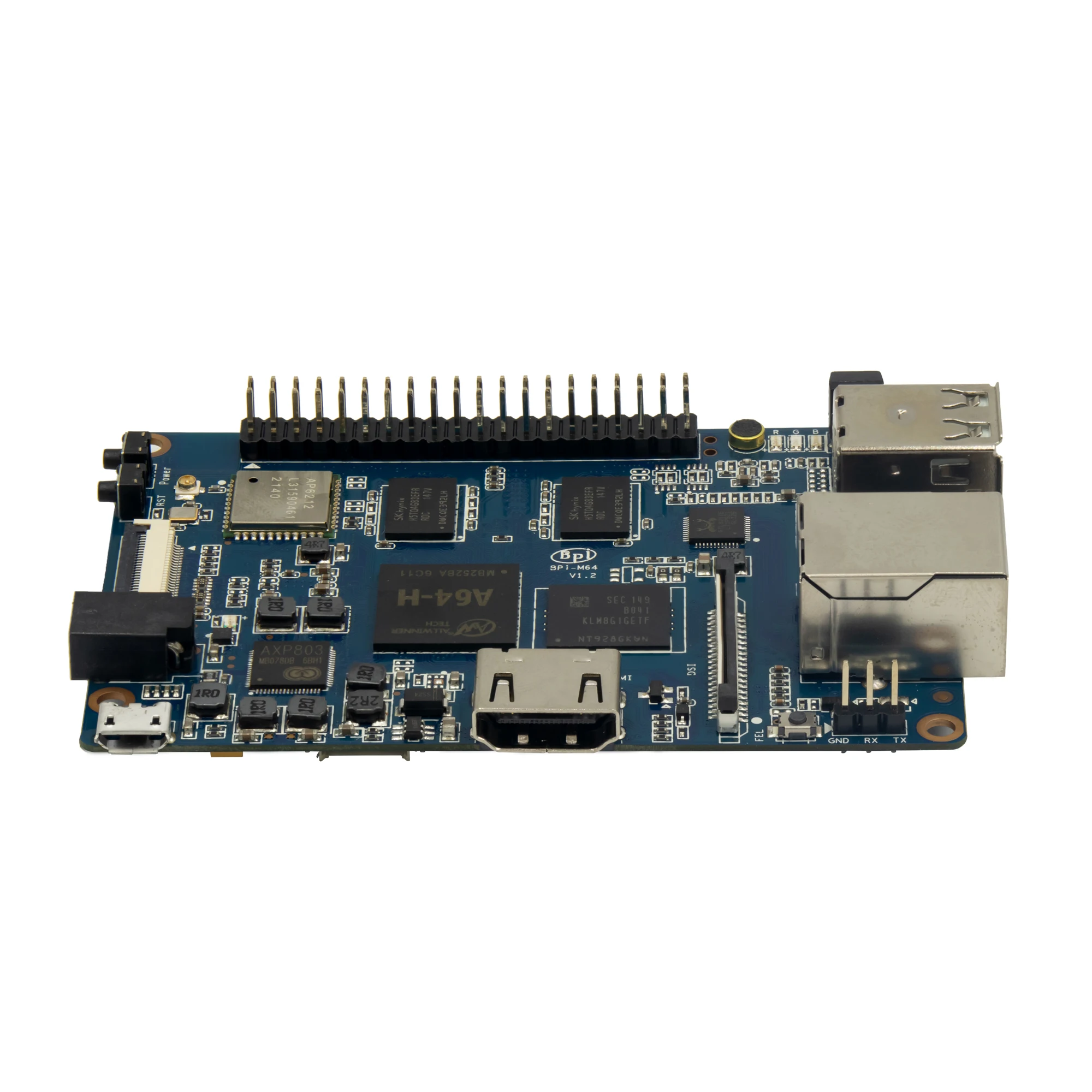 Imagem -06 - Banana pi Bpi-m64 com Caixa de Metal Adaptador de Energia Mediatek Mt7622 Dual-core gb Ddr3 Suporte Wifi bt Poe Linux Raspberry pi