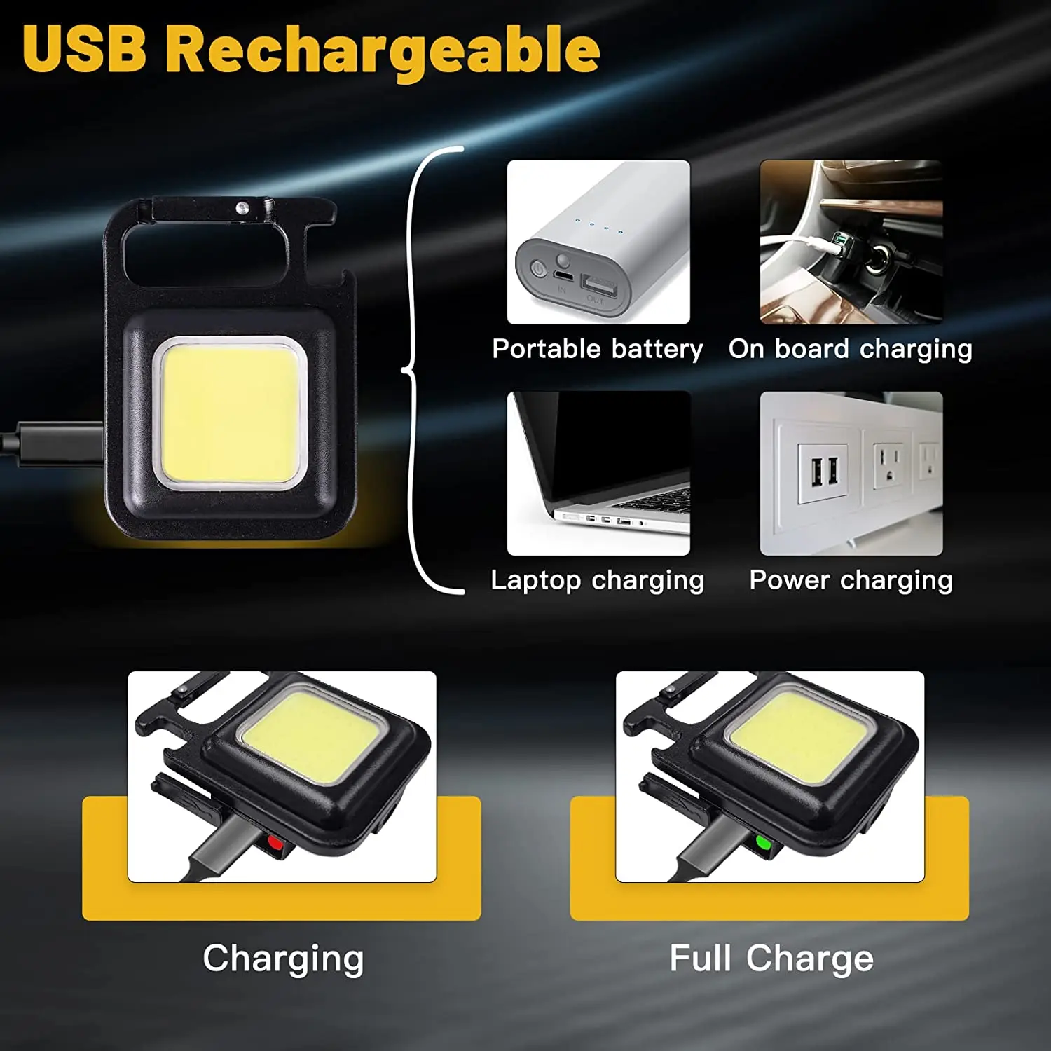 Đèn Pin LED Mini Làm Việc Đèn Sạc Chói COB Móc Khóa Ánh Sáng Đèn Pin Di Động Cắm Trại Ngoài Trời Ánh Sáng Nhỏ Miếng Dán Chống Nắng Tĩnh