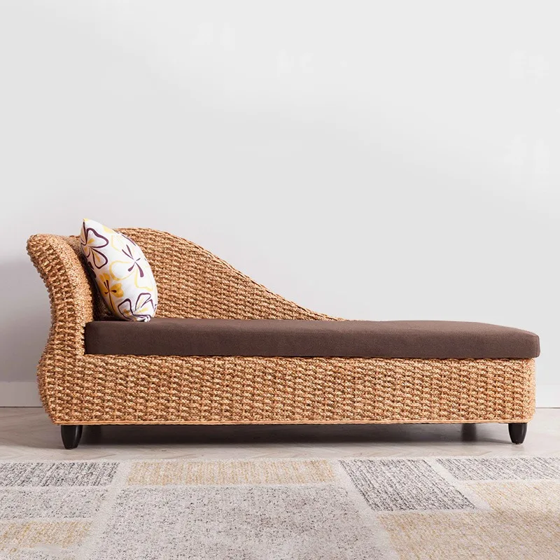 Concubine rattan chair  bedroom living room toffee recliner single rattan sofa leisure concubine chair for Living room bedroom