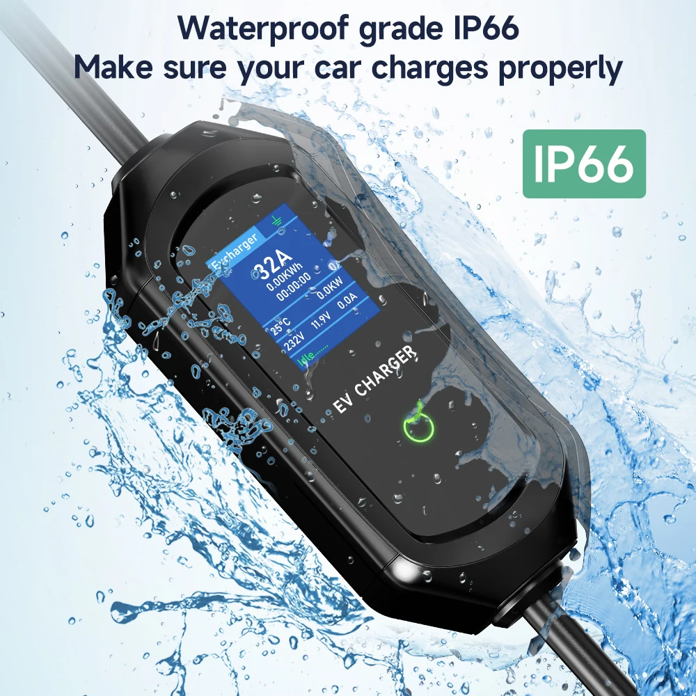 AFYEEV 32A 7,2KW Tragbares EV-Ladegerät Typ2 IEC62196-2 Elektrofahrzeug-Ladegerät EVSE-Ladekabel Wi-Fi Bluetooth APP-Steuerung – Detail 12