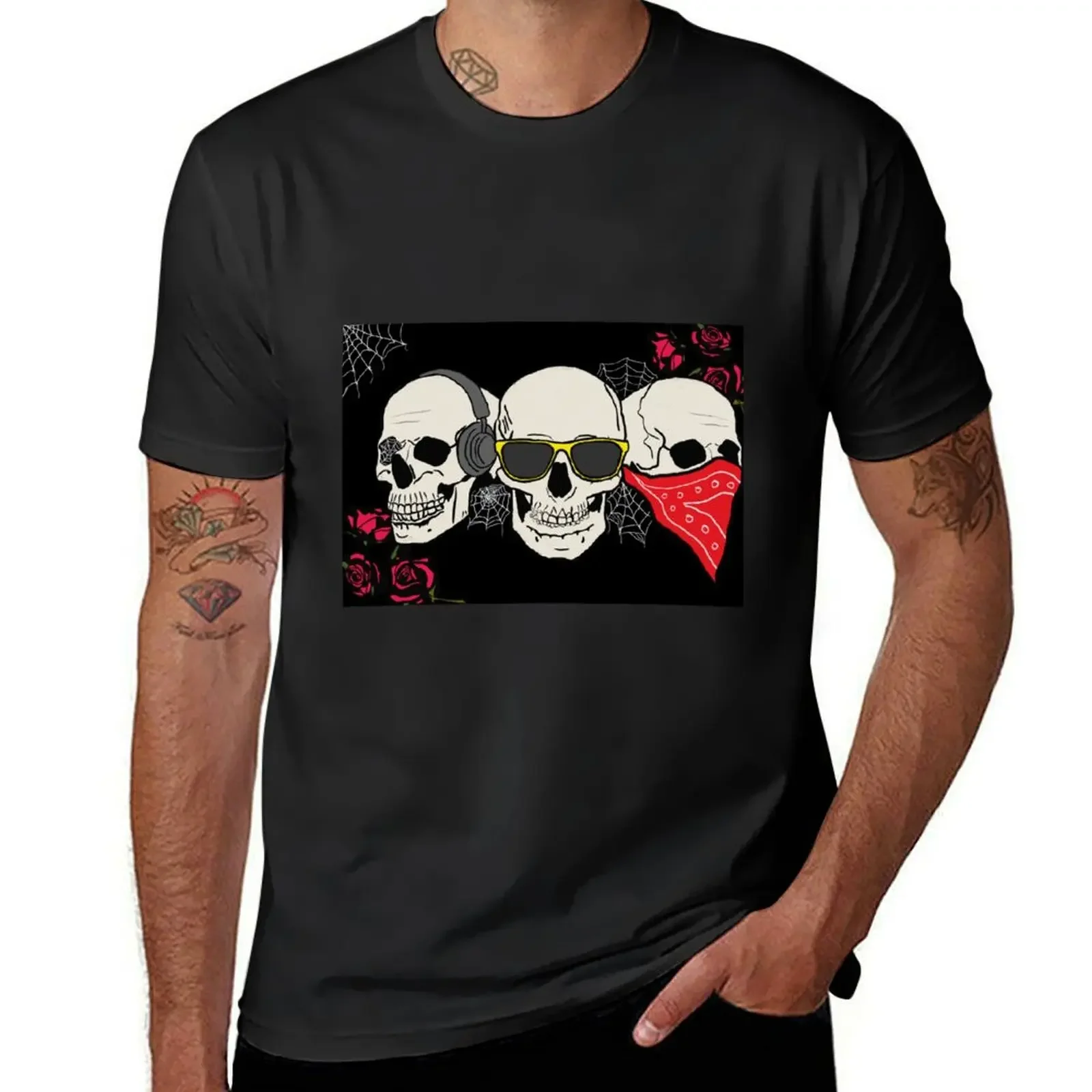 

Hear No Evil See No Evil Speak No Evil Skulls T-Shirt oversized t shirt oversized mens graphic t-shirts hip hop