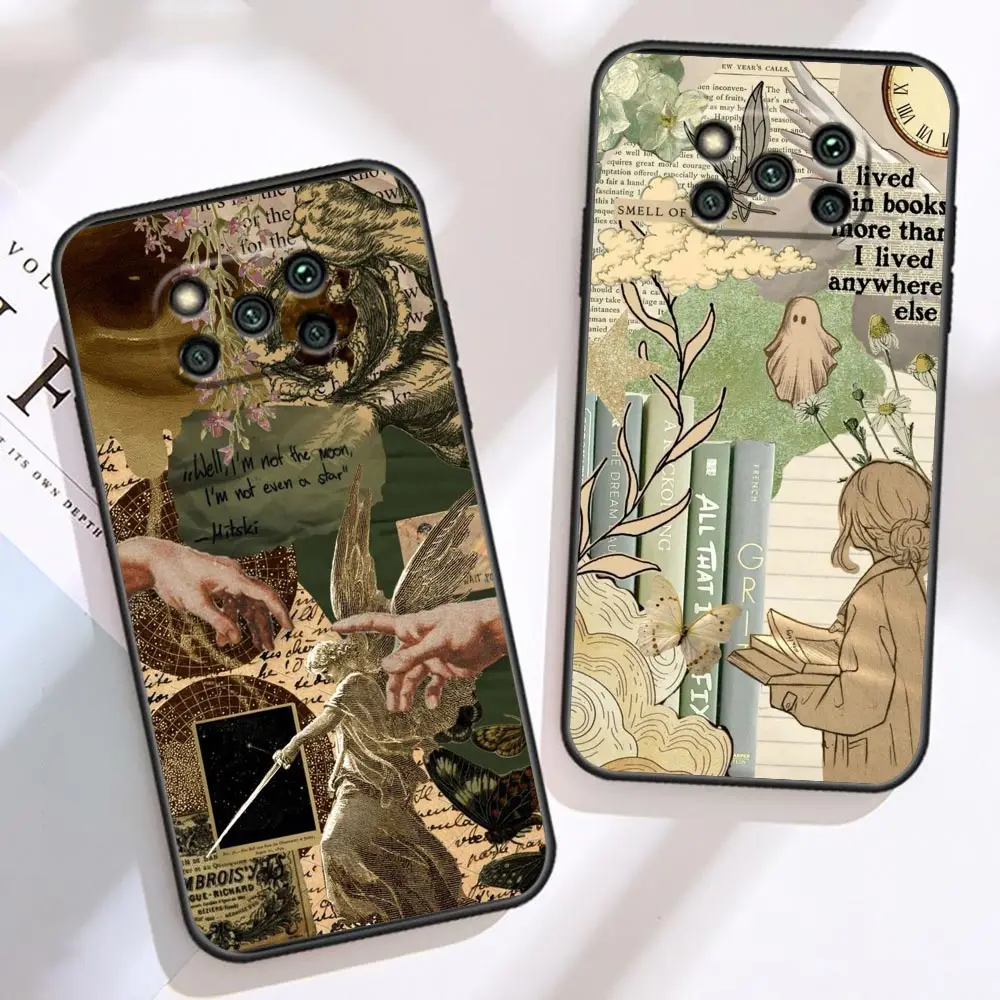 Vintage Sticker Puzzle Phone Case For Xiaomi 9 10T 11 12 12T 13 POCO F3 F4 F5 F6 X3 X4 X5 M3 M4 M5 M6 PRO GT Case Funda Shell