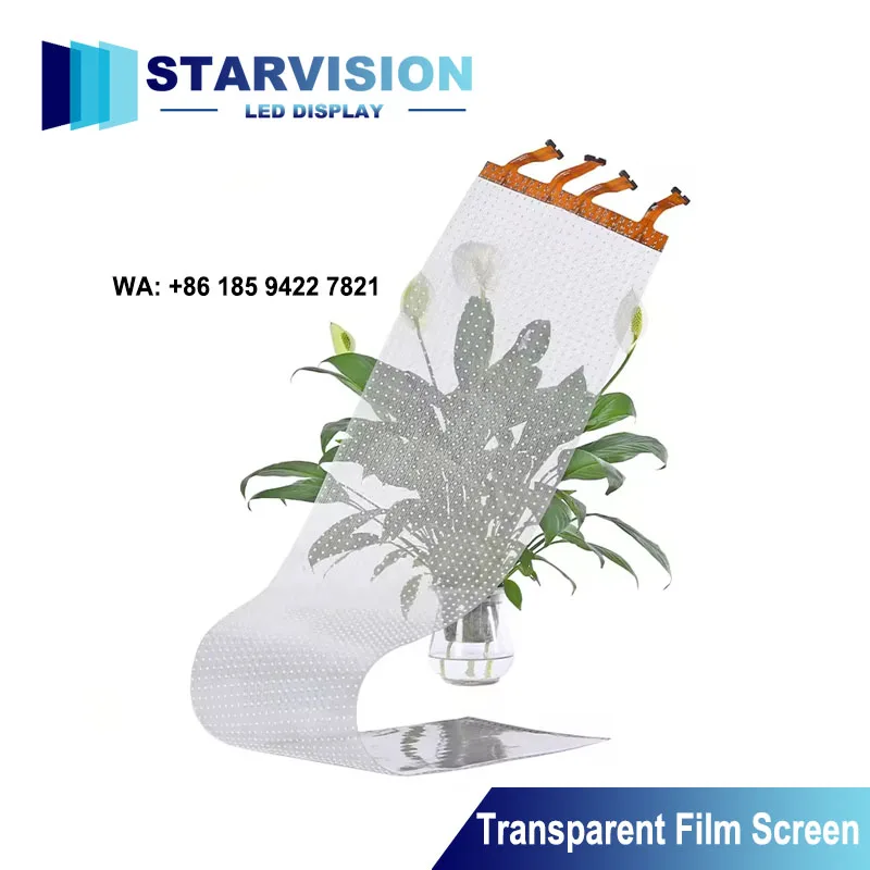 High Transparency LED Flexible Film Screen Seamless Splicing Transparent Display for Glass