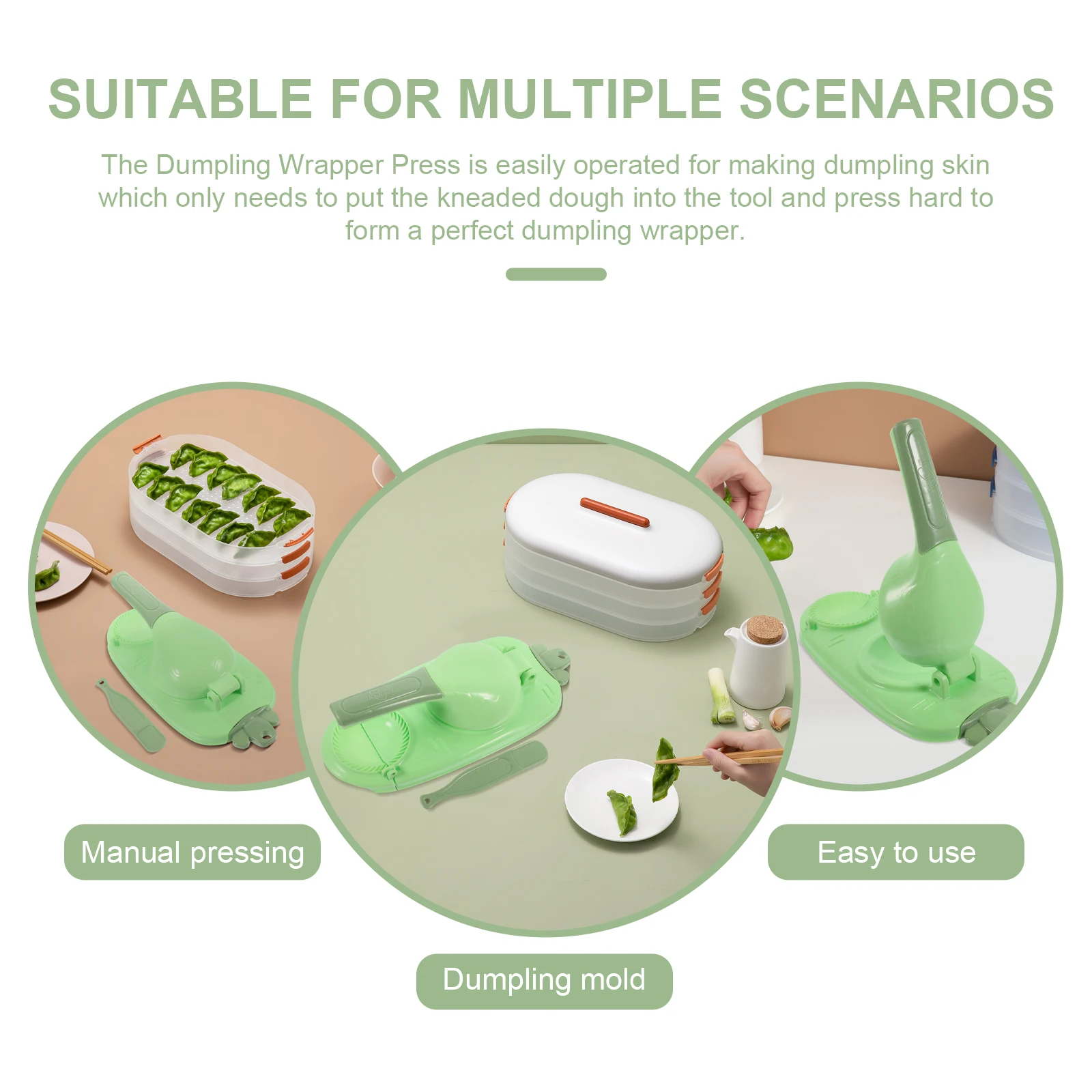 

Dumpling Wrapper Maker Green Manual Kitchen Gadget Easy Operation Food Grade Material Ergonomic H Labor Saving Convenient