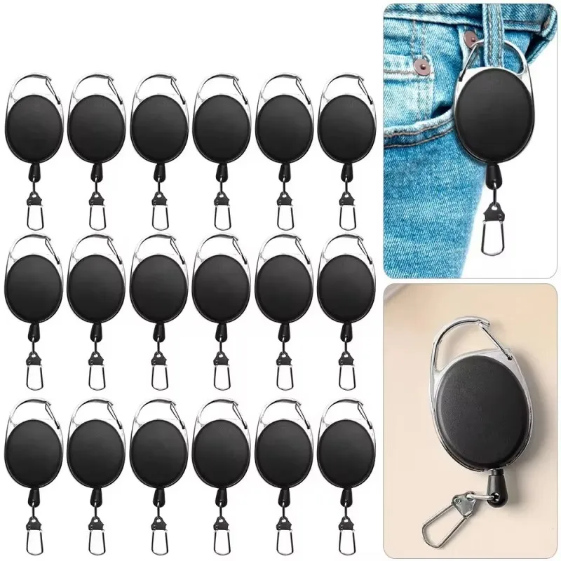 

1/2/4/6/8/10Pcs Fly Fishing Key Ring Retractor Tool Retractable Keychain Reel Badge Holder Fishing Portable Accessories
