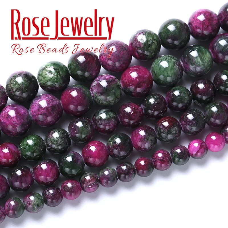 Natural Stone Tourmaline Persian Jades Beads Round Loose Beads For Jewelry Making Needlework Diy Bracelets Necklaces 6 8 10 12mm