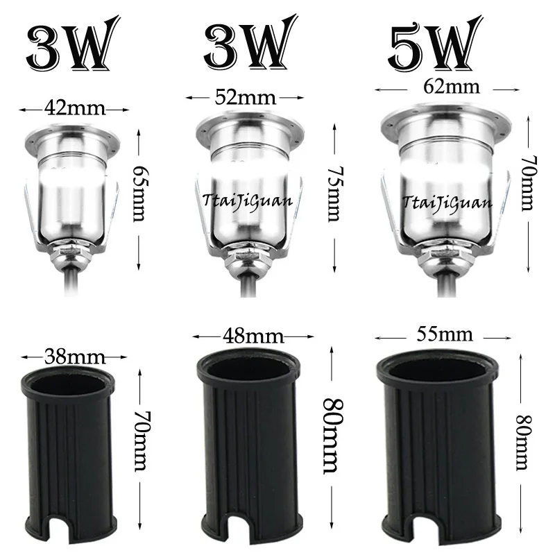 3W 5W Outdoor Buried Garden Path Spot Recessed Underground Light AC220V110V DC12V IP67 Waterproof Led Garden Underground Lamps