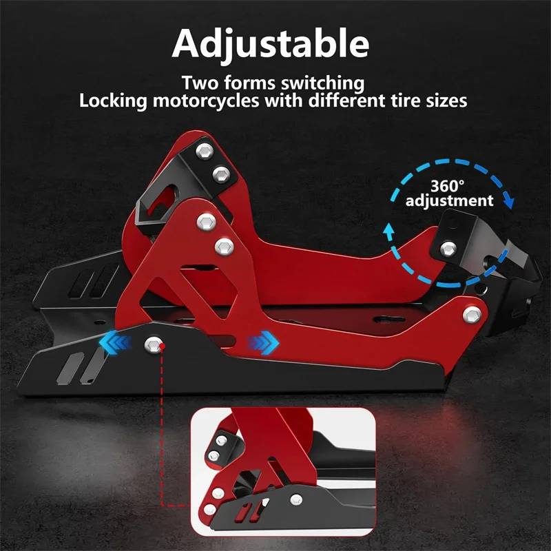 Motorcycle Trailer Front Wheel Chock Upright Stand Heavy Duty Steel Frame Parking Holder for Hauling Secure Transport