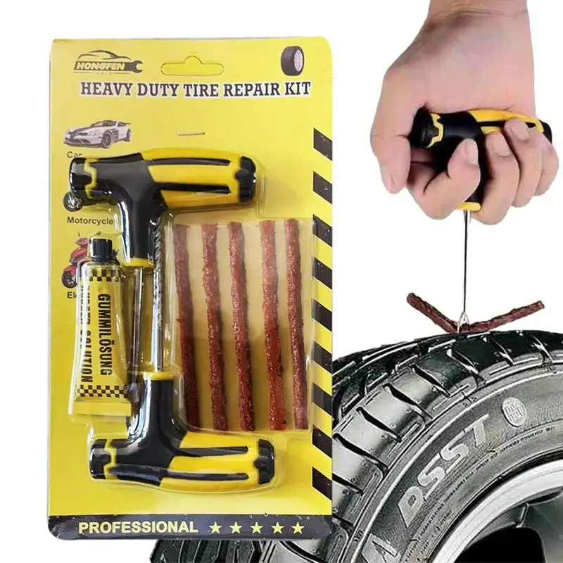 Car Tire Repair Tool Tire Repair Kit Studding Tool Set Auto Bike Tubeless Tire Tyre Puncture Plug Garage Car Accessories