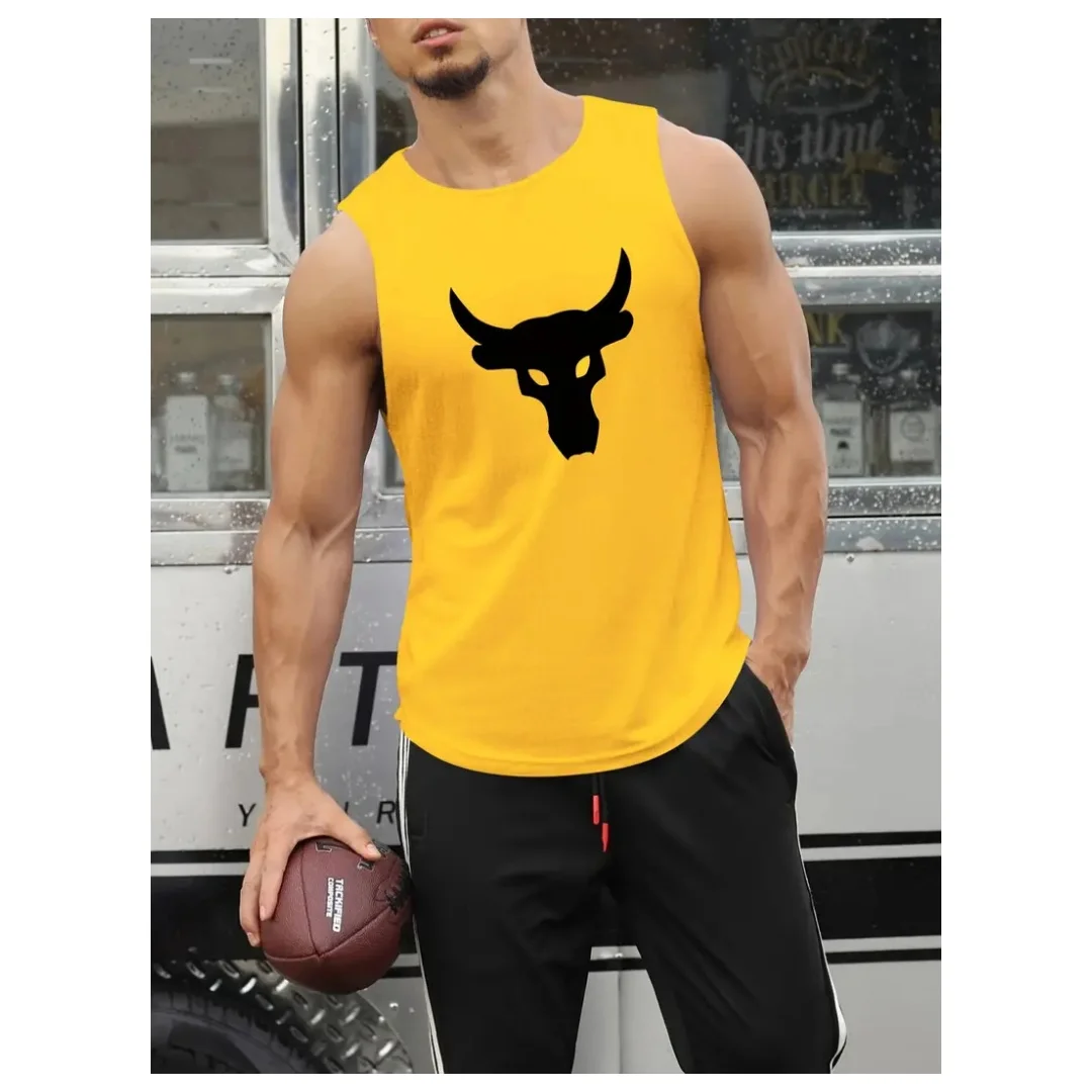 

Men's vest Summer new men's sleeveless vest simple letter printed round neck sports sleeveless breathable non-stuffy sleeveless