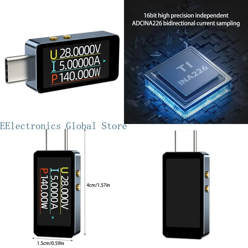 462B Multifunction Type C PD3.1 Digital Display Voltages and Current Meter DC4V-28V