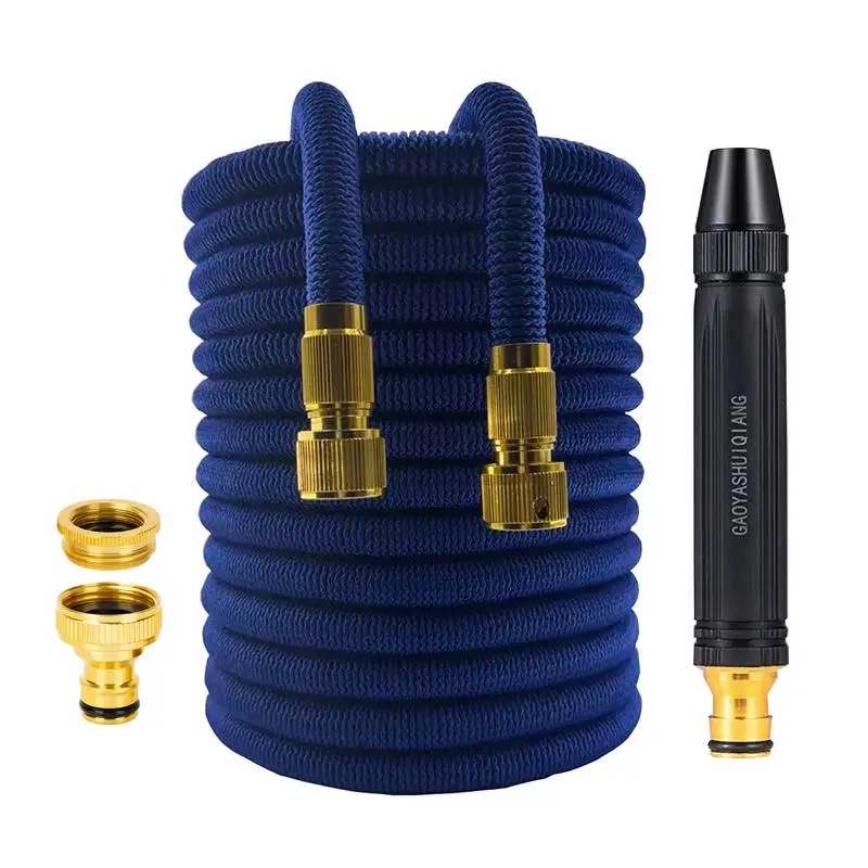 

25FT-100FT Telescopic Garden Hose High-Pressure Adjustable Spray Gun 1/2 Connector Garden Hose Car Wash And Watering Supplies
