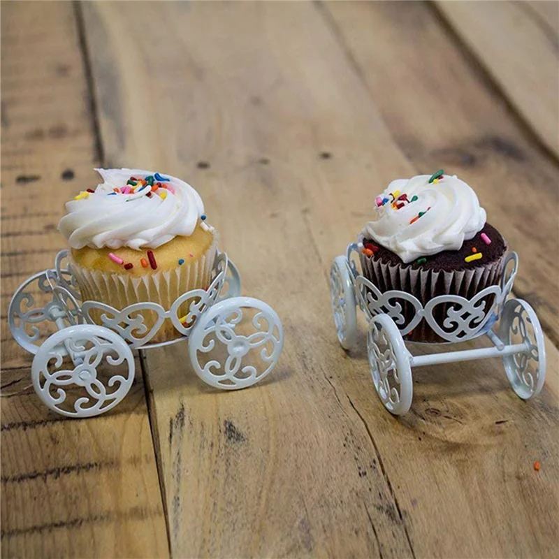 ABXF-10-Pack Single Princess Carriage Cupcake Stand Holder Display