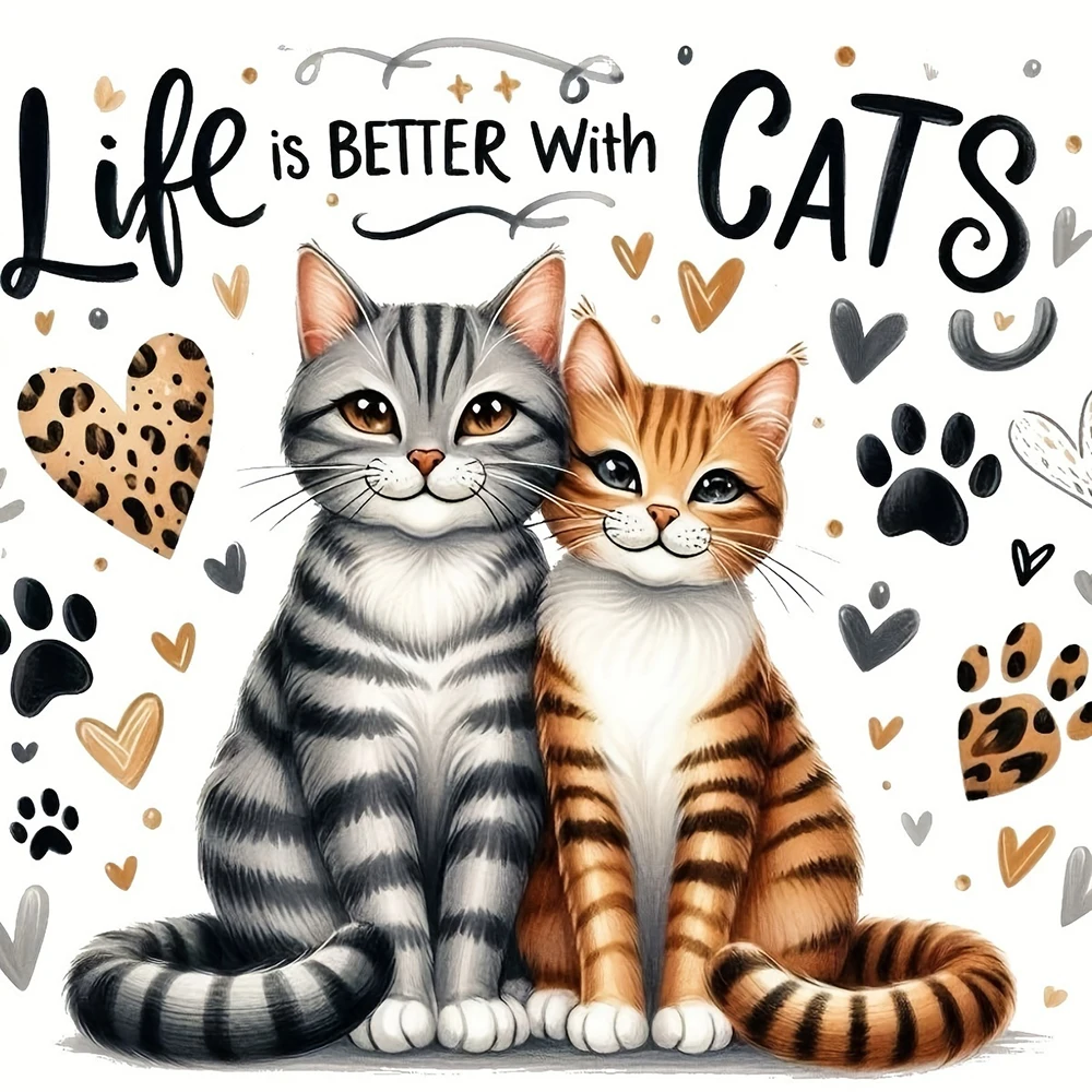 EverShine DIY 5D Diamant Malerei Katze voller Bohrer Stickerei Kätzchen Bild von Strass Mosaik Cartoon Tier Dekor für Zuhause