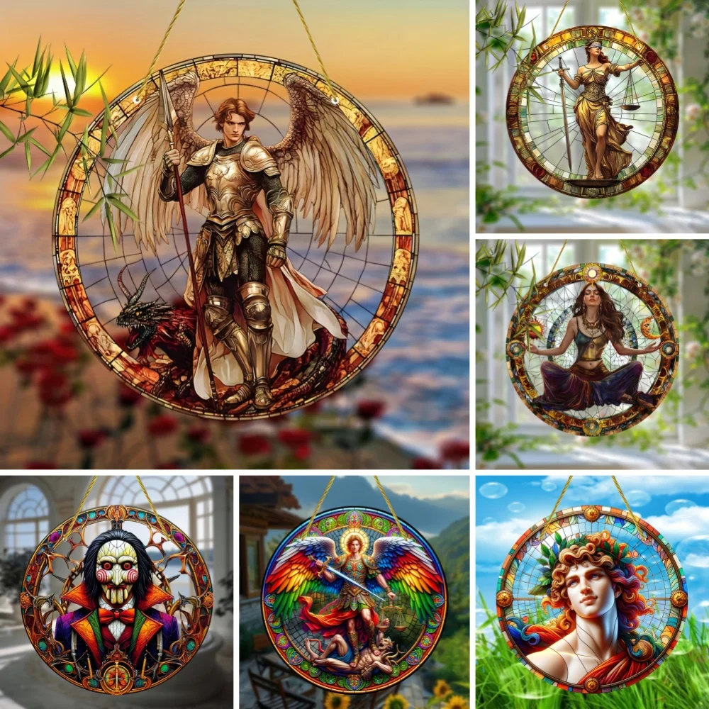 Archangel Michael Stained Glass Suncatcher - Acrylic Window 
