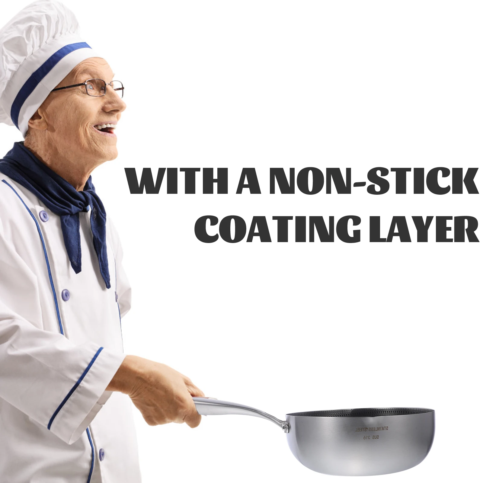 

Honeycomb Stainless Steel Saucepan Nonstick Coating Heat Resistant Handle Multipurpose Cooking Pot Milk Butter Sugar Melting Pan