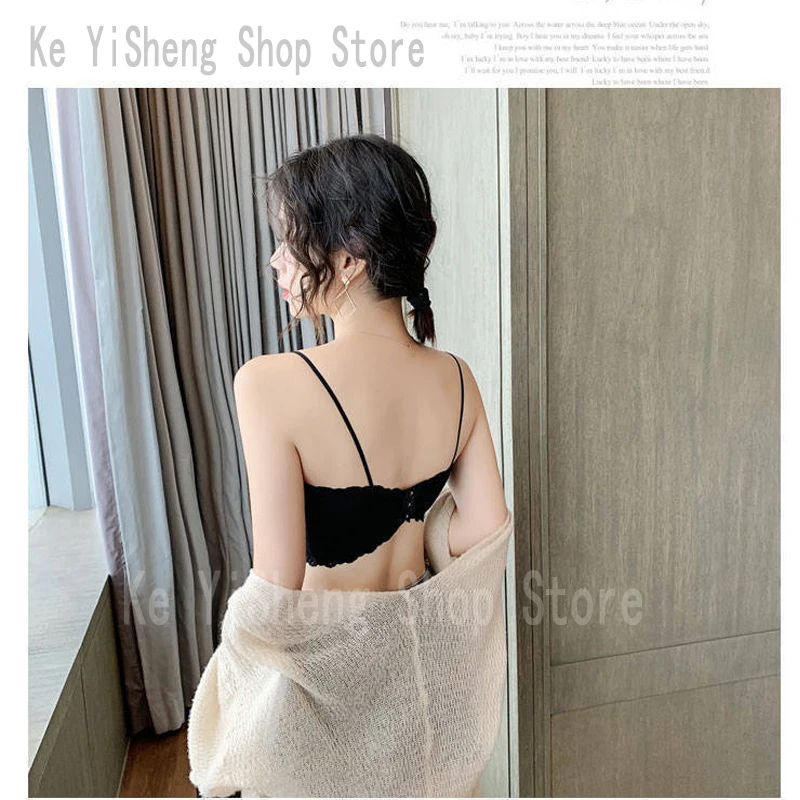 Cotton camisole top top girl no underwire chest pad Adjustable to fit small chest vest wrap bra student bra image 6