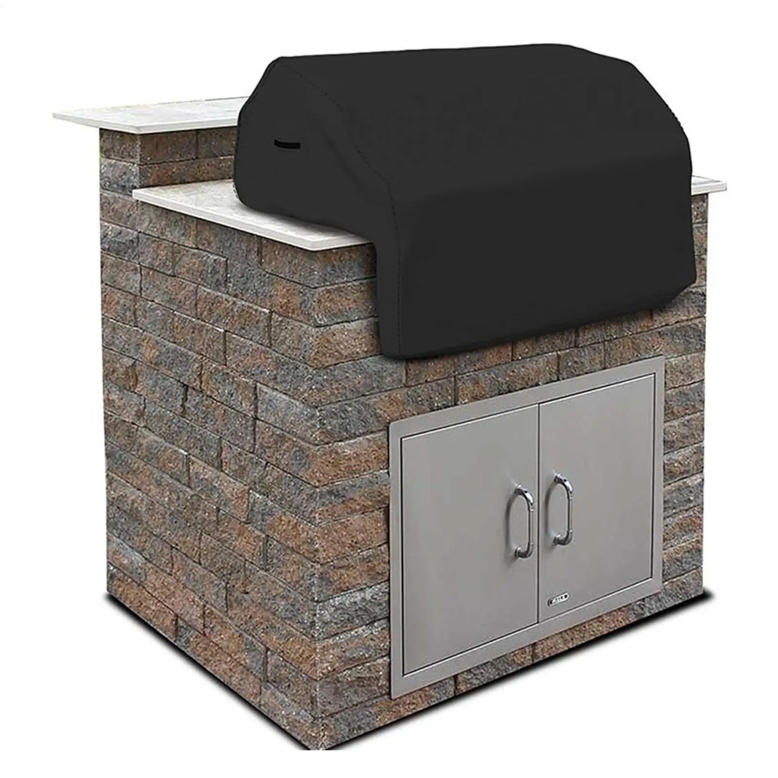 Built in Grill Cover BBQ Grill Top Cover 210D Oxford Fabric Waterproof Barbecue Cookware Protector for Backyard Yard Patio Lawn