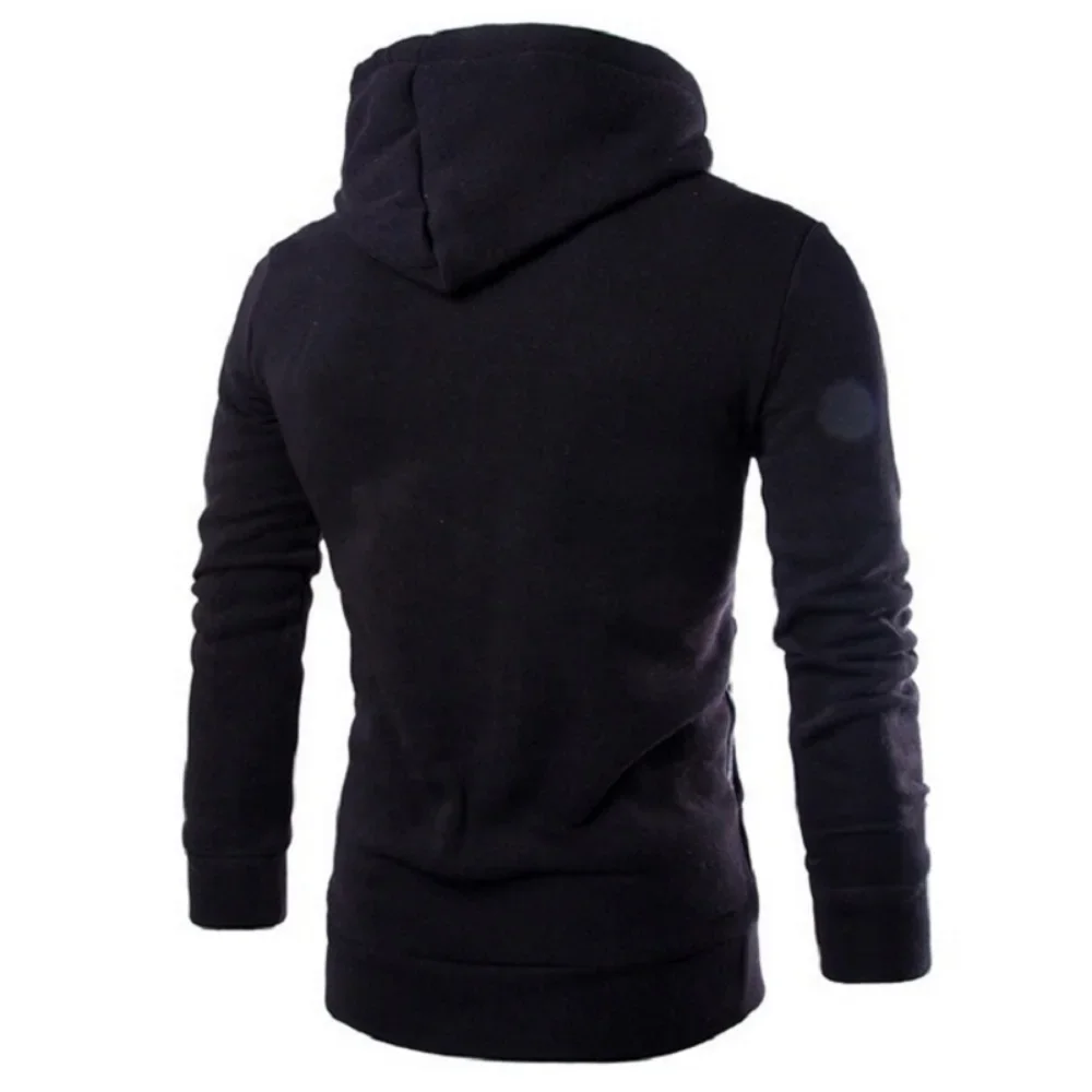 Men's Long Sleeve Sweatshirts for Men Casual Slim Fit Zipper Hooded Pullover High Neck Sweatshirt Men Tops Hoodies Male