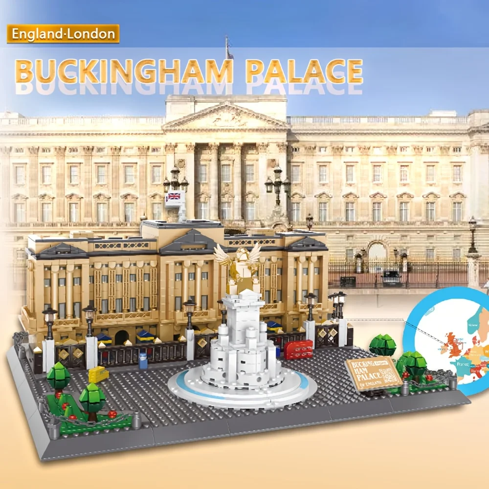 

Local Warehouse 1695pcs Buckingham Palace Building Block Sets England London Office Landmark Building Block Model Kit For Gift
