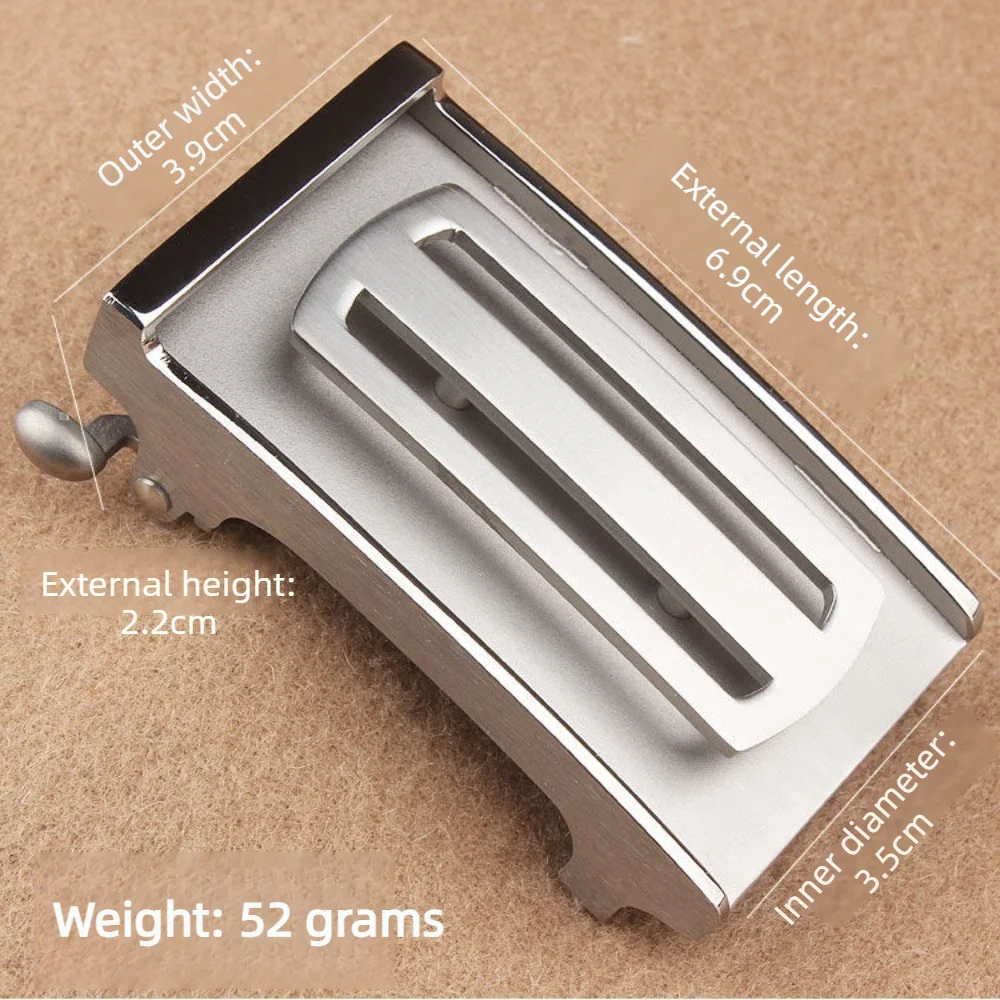 Men's Business Pure Titanium Belt Buckle 35mm Toothless Automatic Buckles Head Hypoallergenic Rustproof DIY Belt Accessories