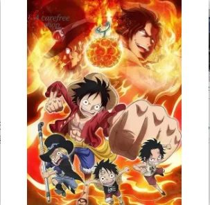 Anime One Piece Canvas Painting, Luffy Straw Hat Pirates Wall Art Poster Unframed Print for Living Room Internet Cafe Decor G