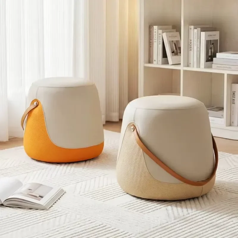 for Living Room Sofa Small Stool High Sense Light Luxury Home Low Ottoman Modern Cream Minimalist Shoe Changing Stool